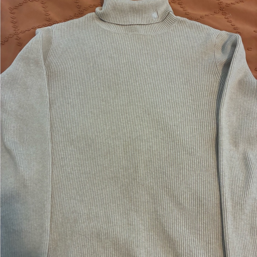 Ralph Lauren Ribbed Turtleneck Sweater - Beige - Picture 2 of 4